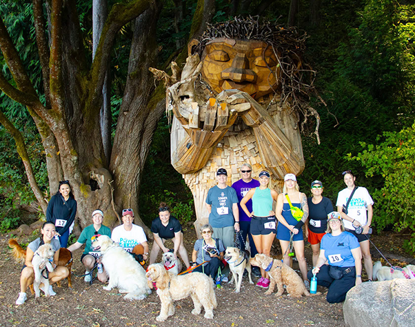 Photo of the Washington Community Association Paws4Laws 5k Run/Walk at Lincoln Park in West Seattle.