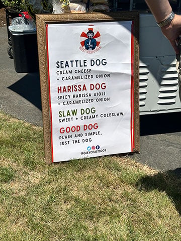Food Menu At the Seattle King County Realtors Leadership Picnic